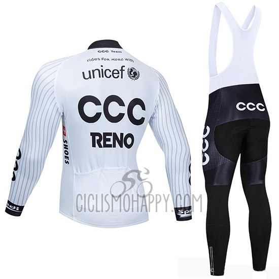 CCC Cycling Jersey Bib Tight 2019 Long Sleeve White